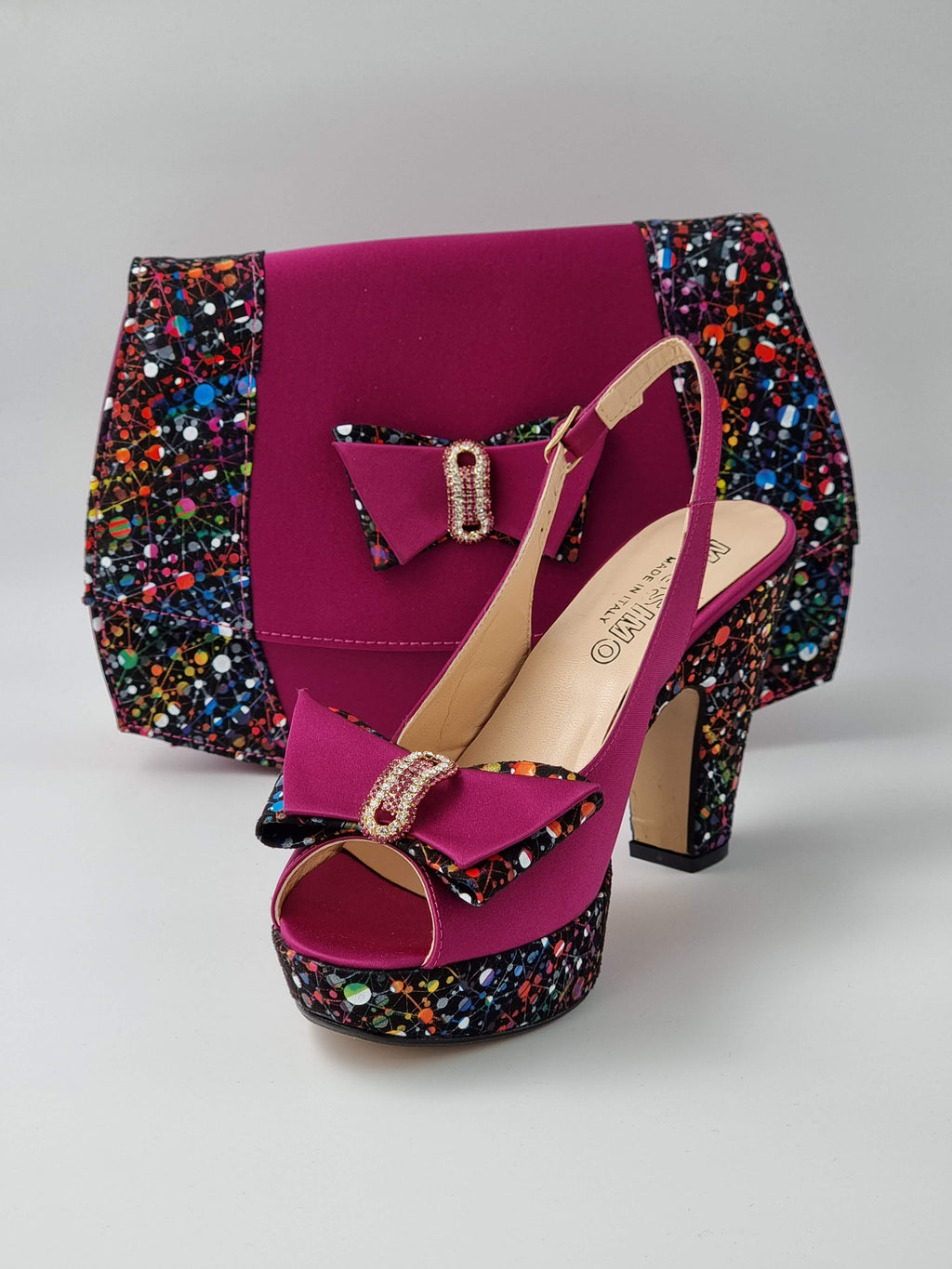 MAGENTA PAINT SPLATTER HIGH - Classic Shoes London
