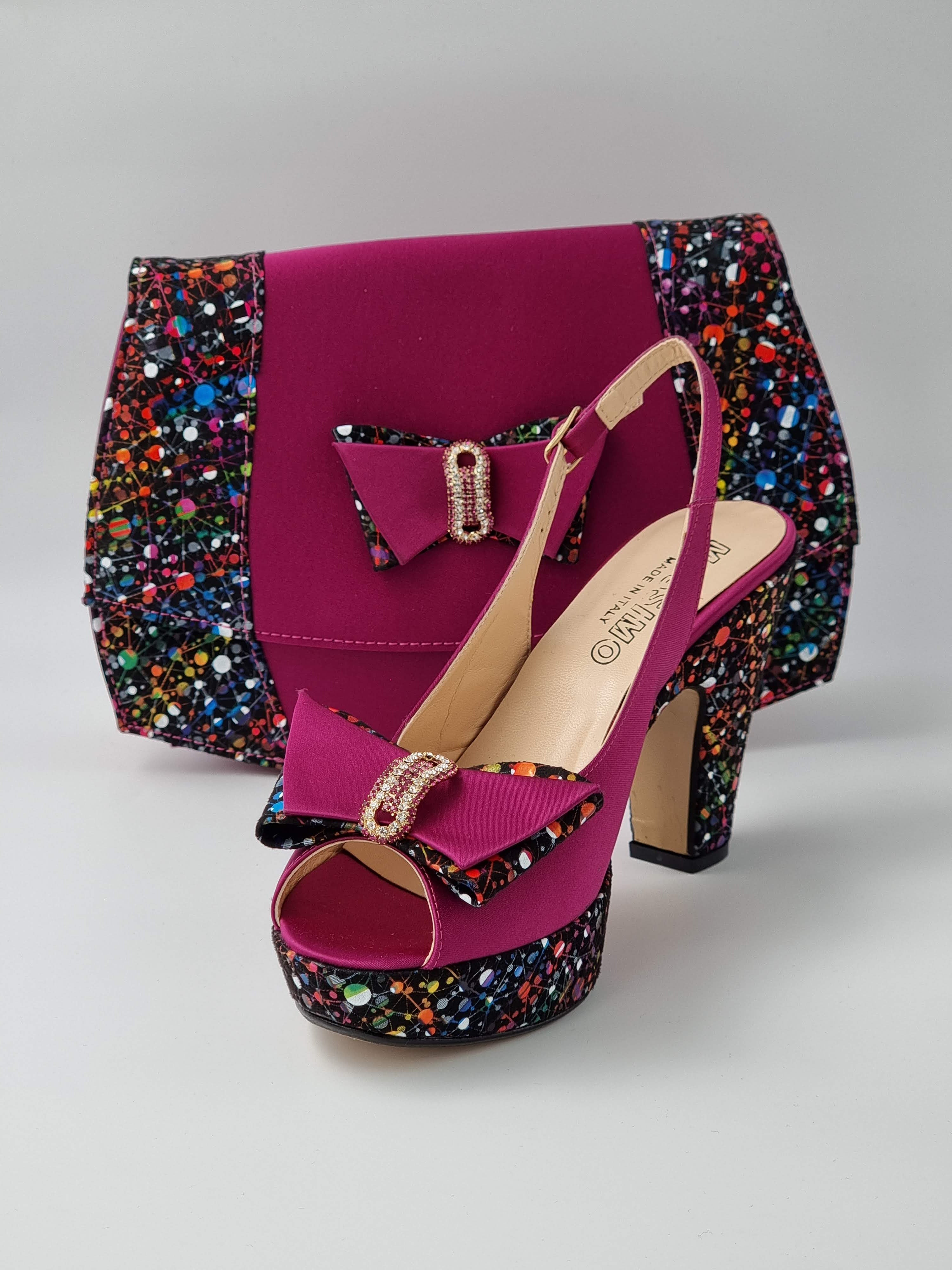 MAGENTA PAINT SPLATTER HIGH - Classic Shoes London