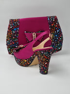 Magenta Paint Splatter High Heels - Italian Women's Heels - Classic Shoes London