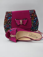 Magenta Paint Splatter High Heels - Italian Women's Heels - Classic Shoes London