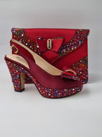 Wine Paint Splatter High Heels - Italian Women's Heels - Classic Shoes London