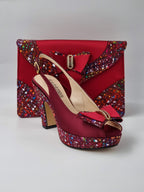Wine Paint Splatter High Heels - Italian Women's Heels - Classic Shoes London