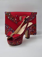 Wine Paint Splatter High Heels - Italian Women's Heels - Classic Shoes London