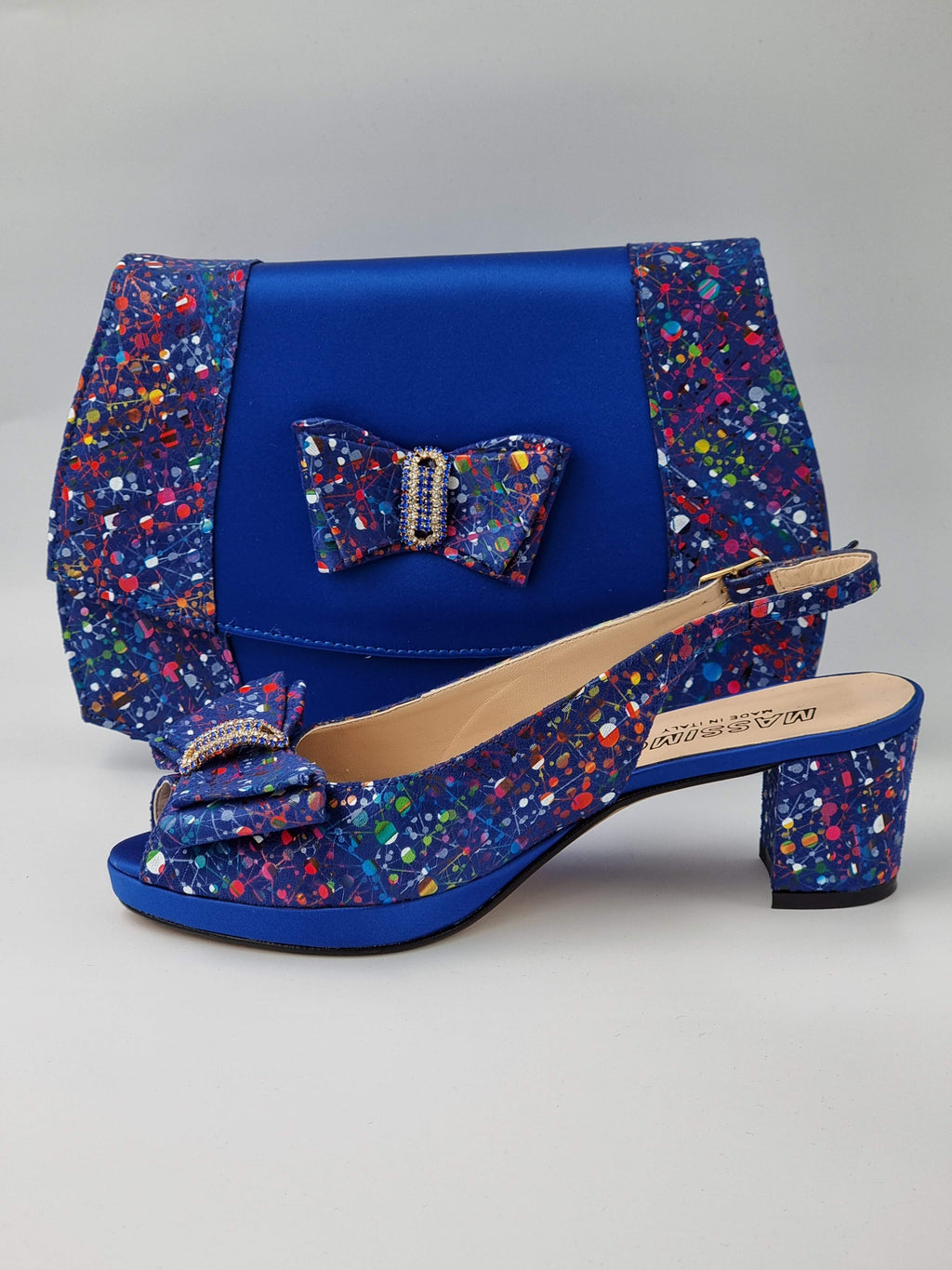 ROYAL BLUE PAINT SPLATTER LOW - Classic Shoes London