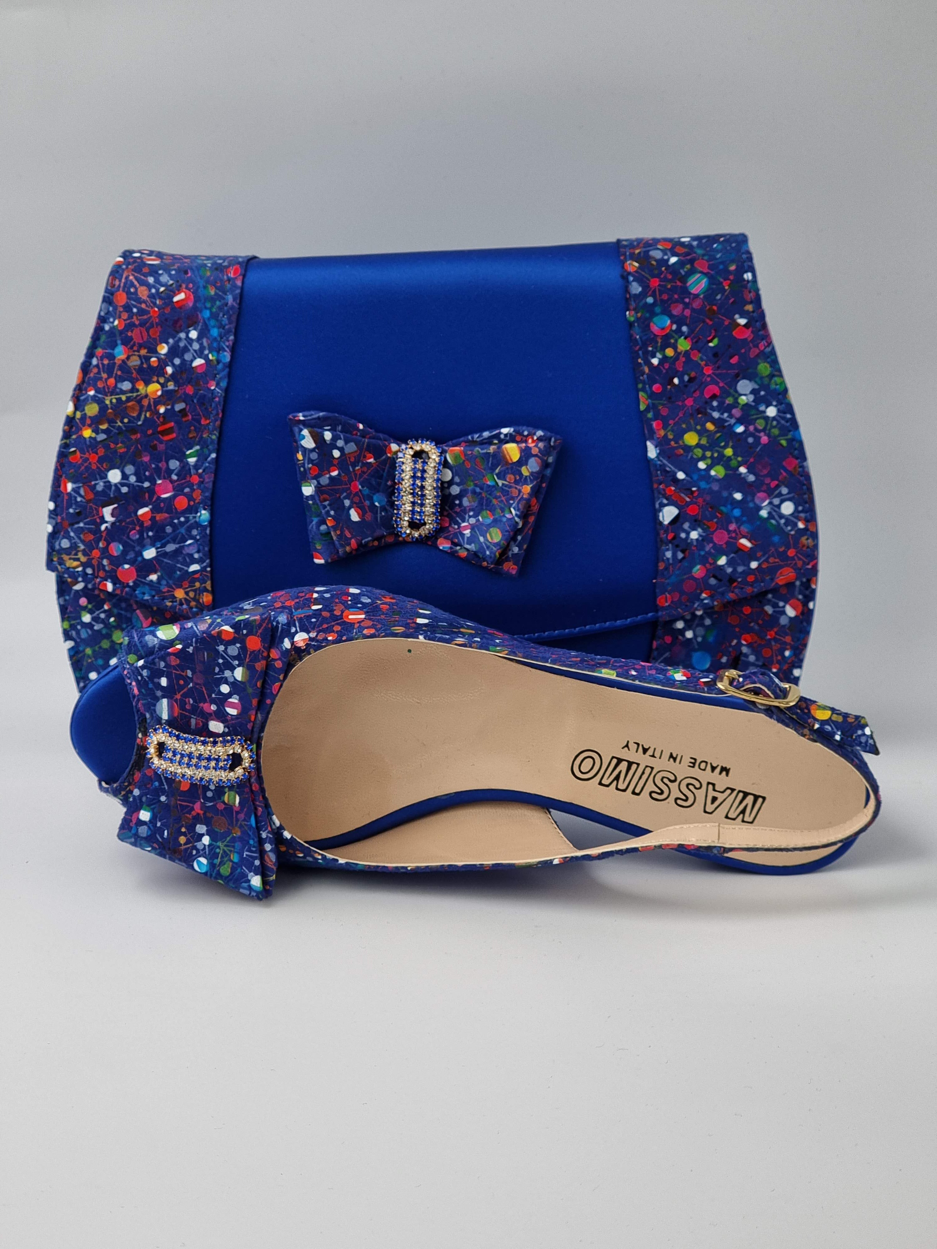 ROYAL BLUE PAINT SPLATTER LOW - Classic Shoes London