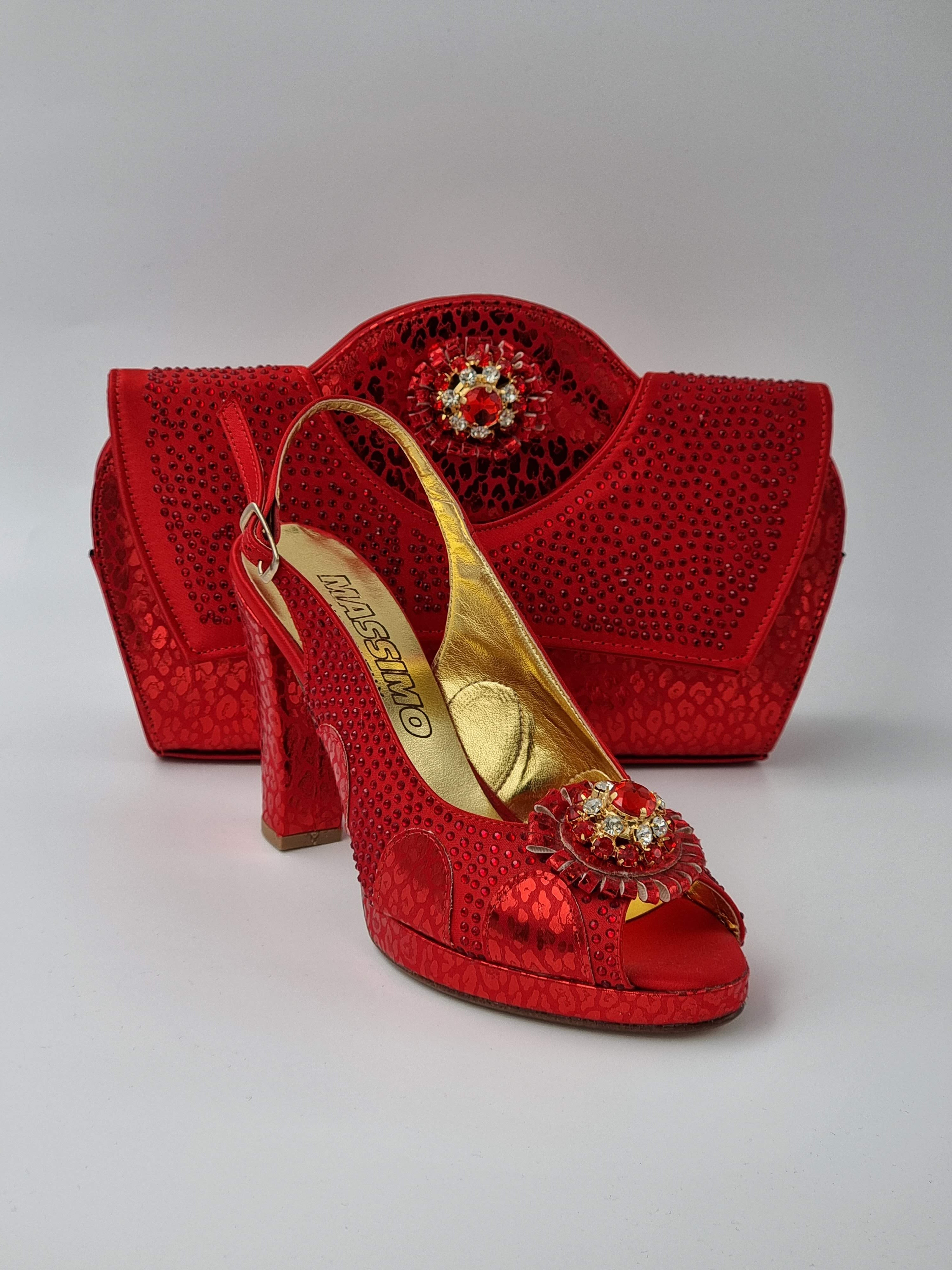 Red Leopard Printed Ladies Set - Classic Shoes London