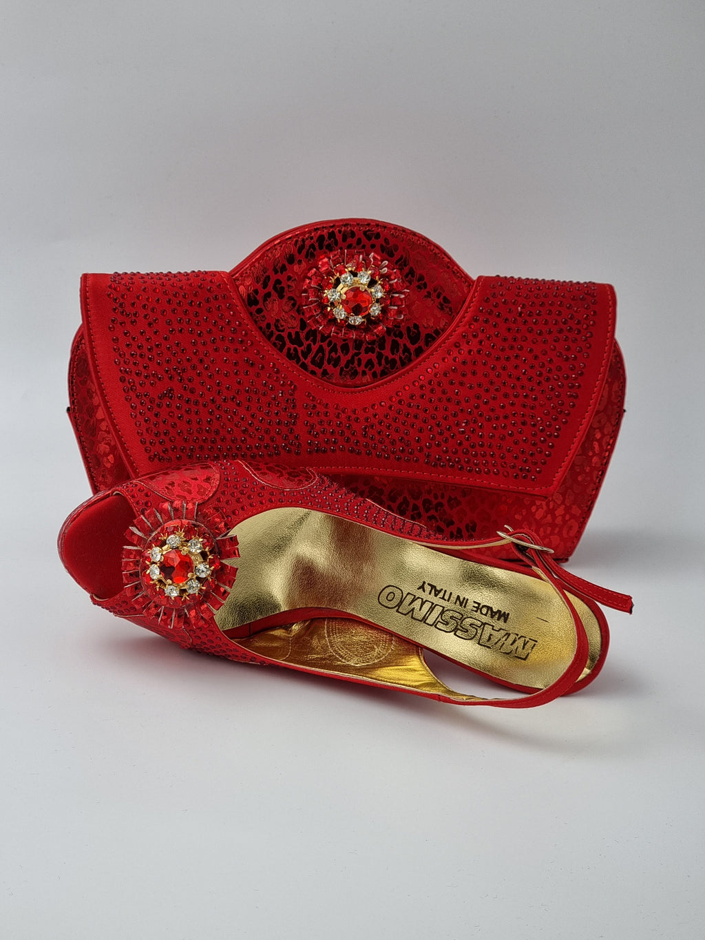 Red Leopard Printed Ladies Set - Classic Shoes London