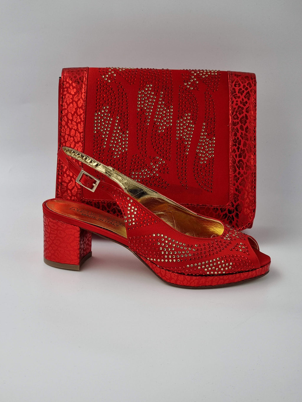 Red 'Leopard' Ladies Set - Classic Shoes London