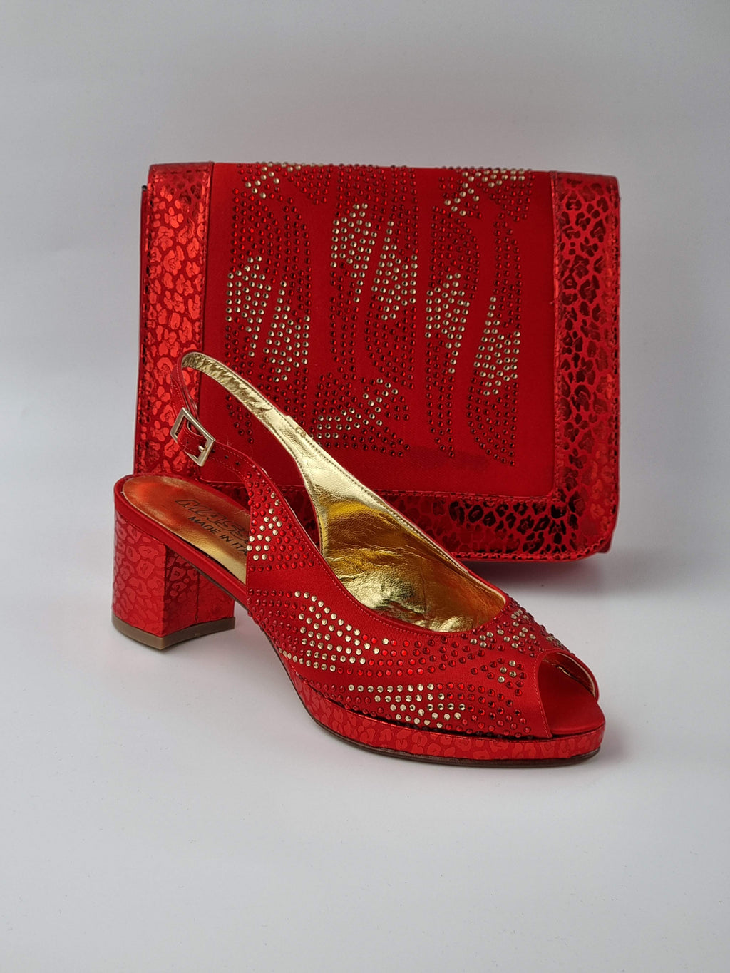 Red 'Leopard' Ladies Set - Classic Shoes London