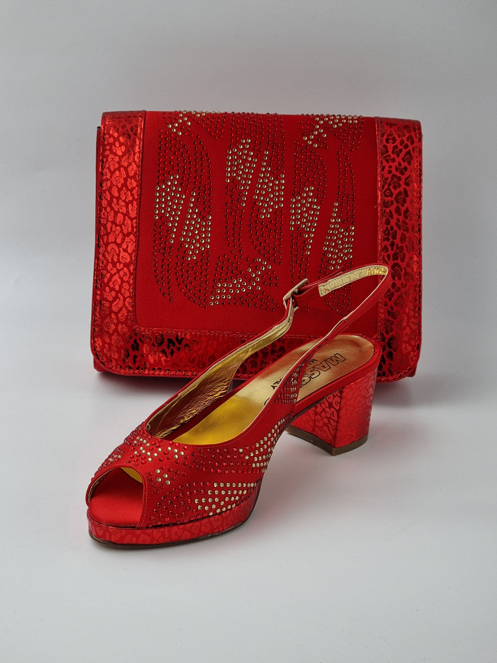 Red 'Leopard' Ladies Set - Classic Shoes London