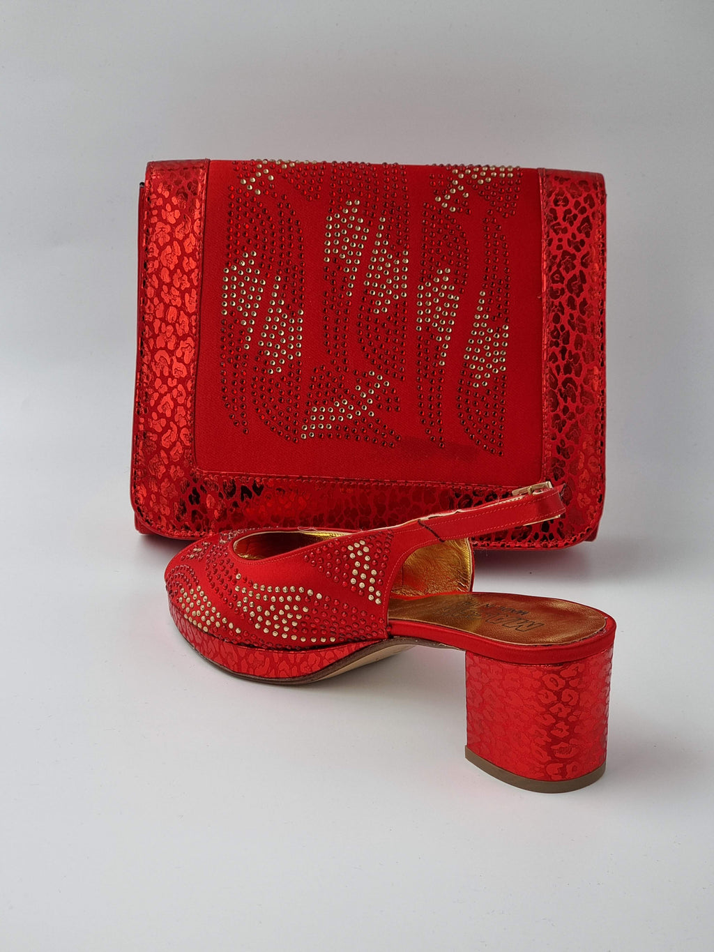 Red 'Leopard' Ladies Set - Classic Shoes London