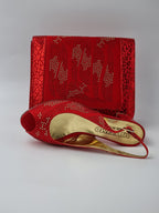 Red Leopard Ladies Set - Italian Shoe and Bag Set - Classic Shoes London