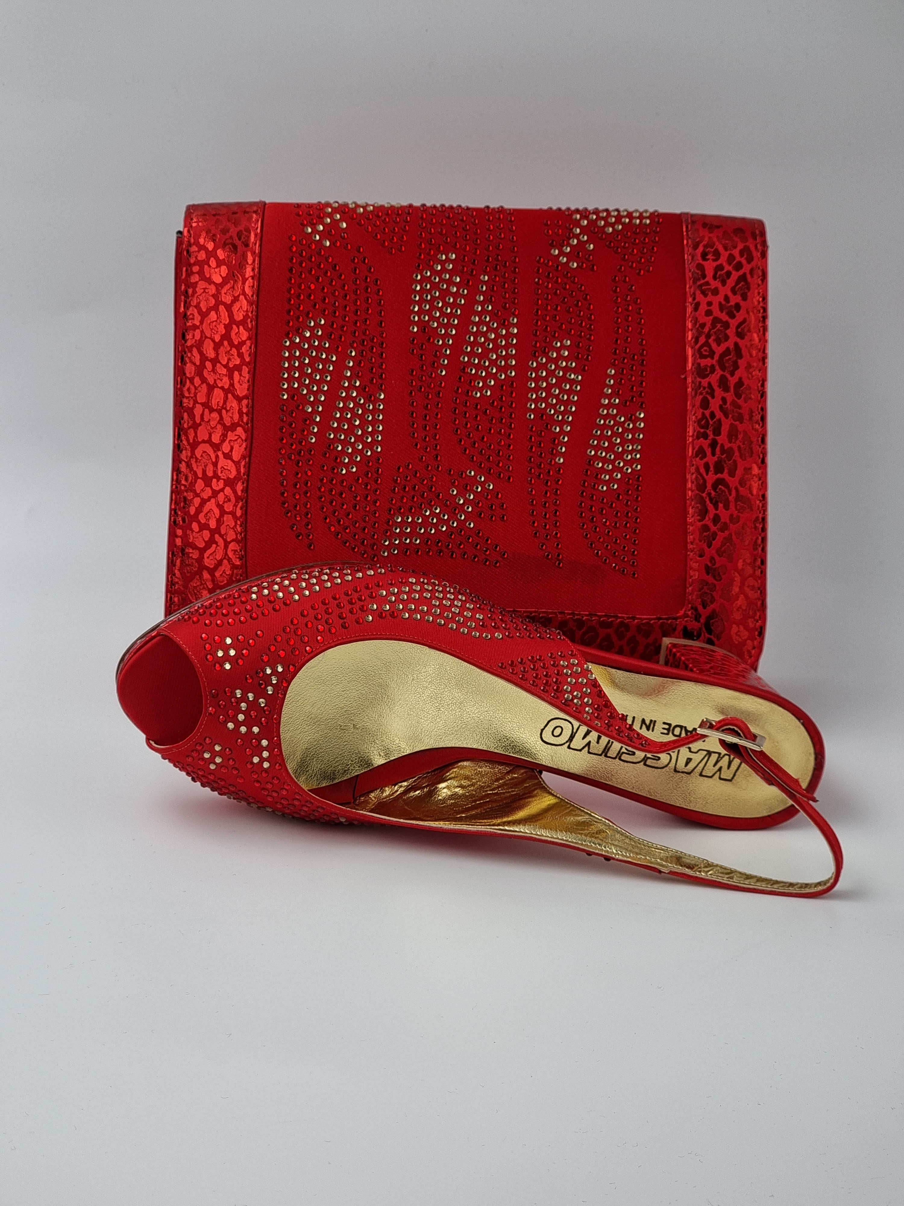 Red 'Leopard' Ladies Set - Classic Shoes London