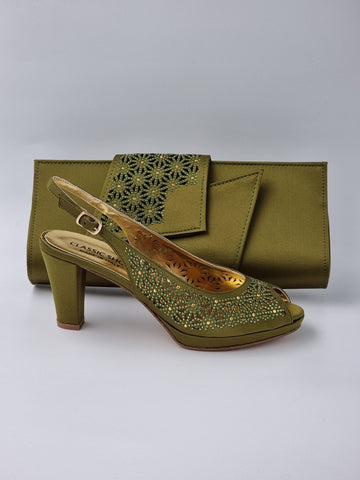 Olive 'Laser' Set - Classic Shoes London