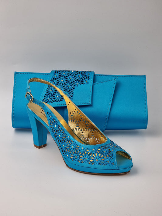 Turquoise 'Laser' Set - Classic Shoes London