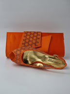 Orange Laser Set - Italian Shoe and Bag Set - Classic Shoes London