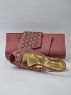 Onion Pink Laser Set - Italian Shoe and Bag Set - Classic Shoes London