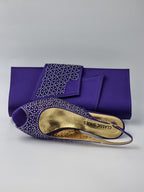 Purple Laser Set - Italian Shoe and Bag Set - Classic Shoes London