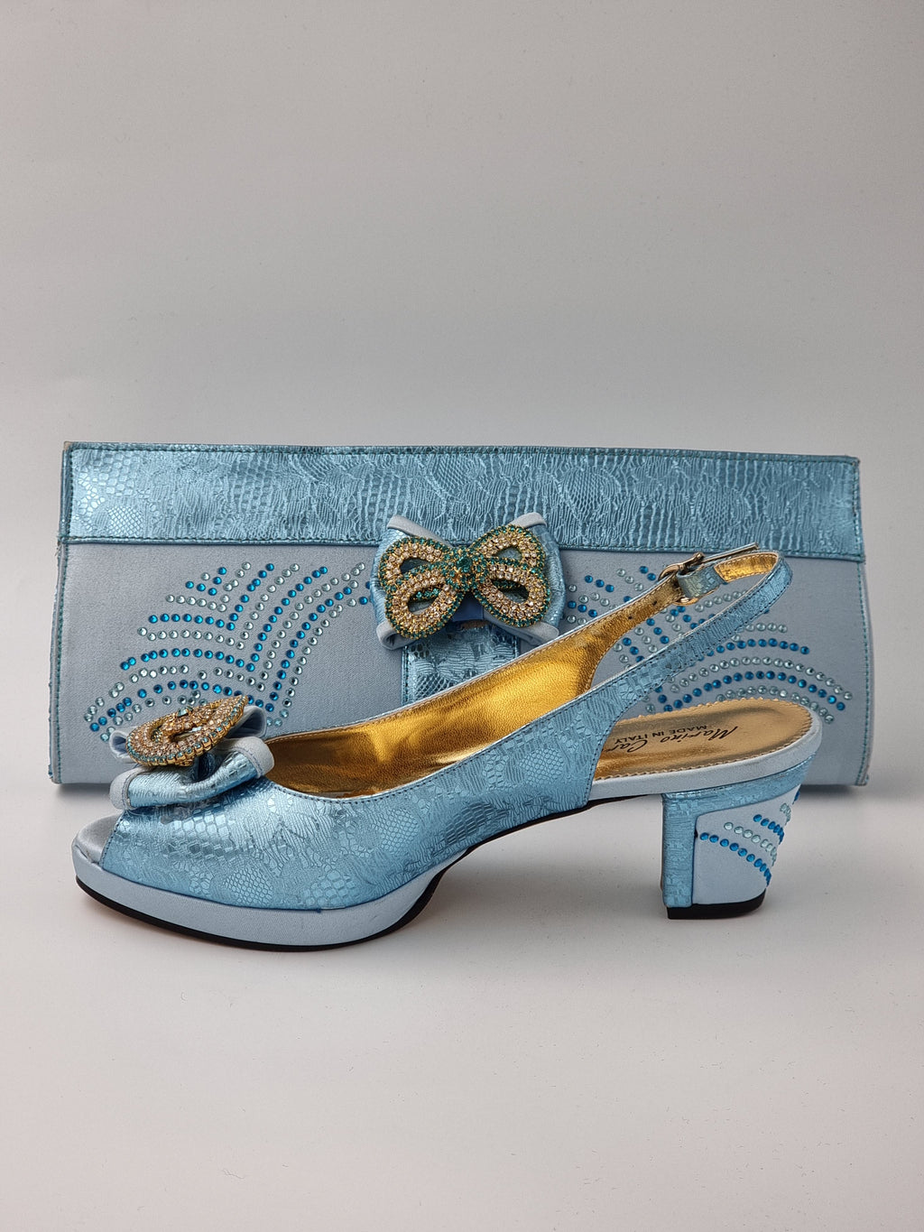Powder Blue 'Printed' Set - Classic Shoes London