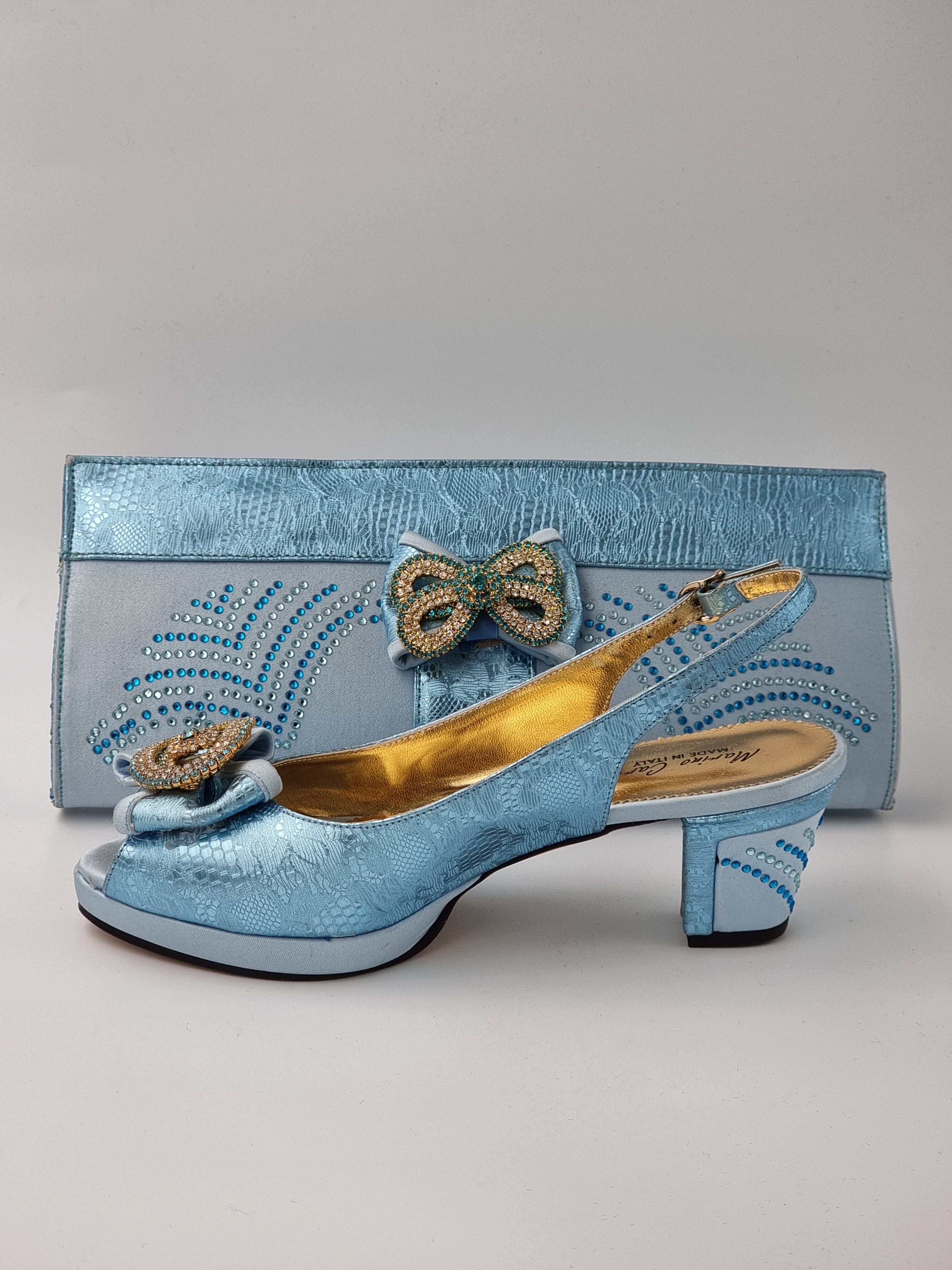 Powder Blue 'Printed' Set - Classic Shoes London