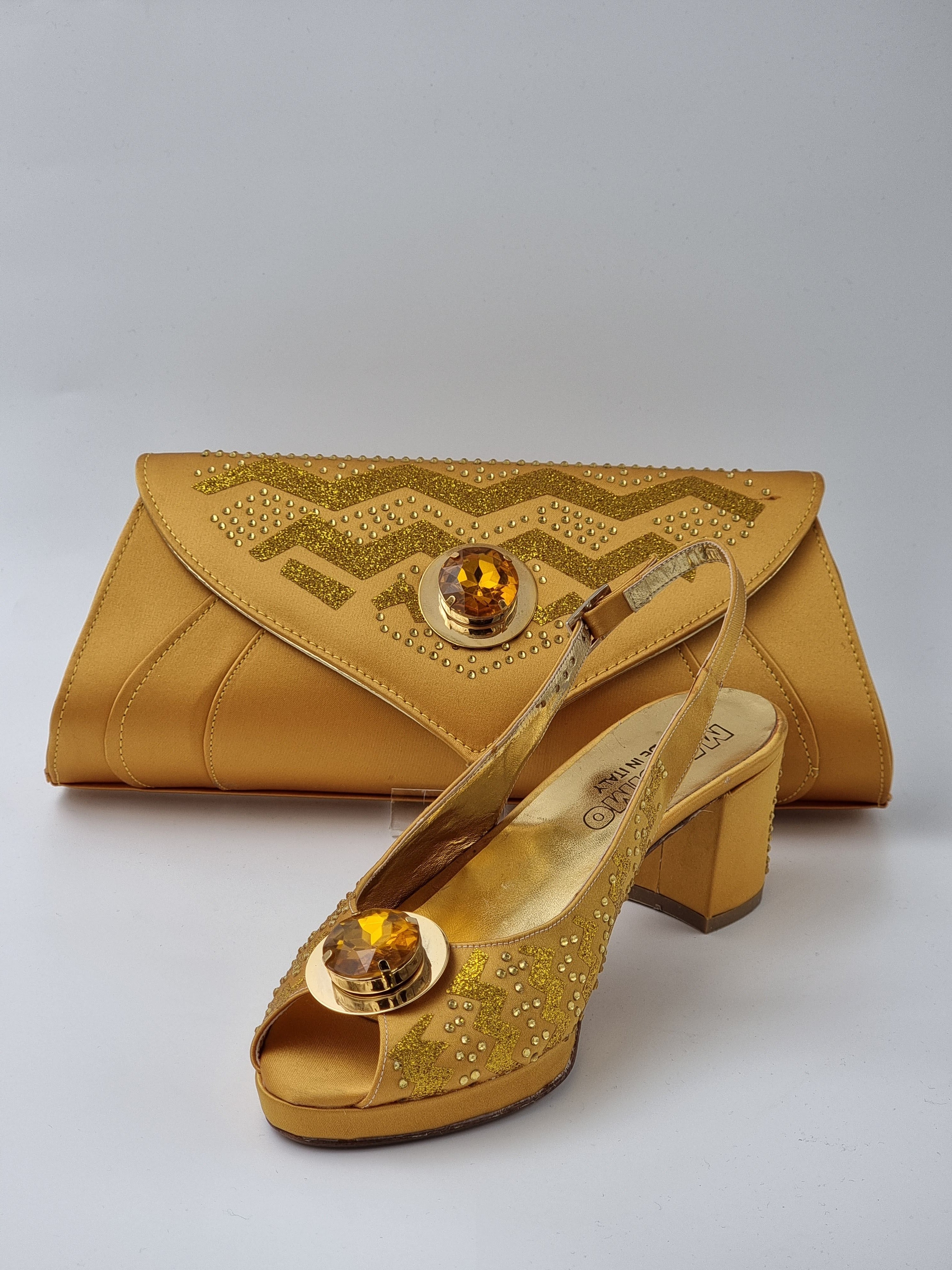 Mustard 'Glittered' Set - Classic Shoes London