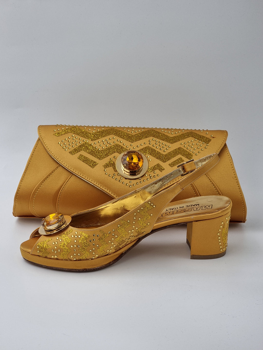 Mustard 'Glittered' Set - Classic Shoes London