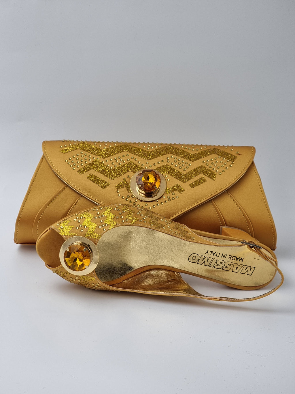 Mustard 'Glittered' Set - Classic Shoes London