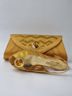 Mustard Glittered Set - Italian Shoe and Bag Set - Classic Shoes London