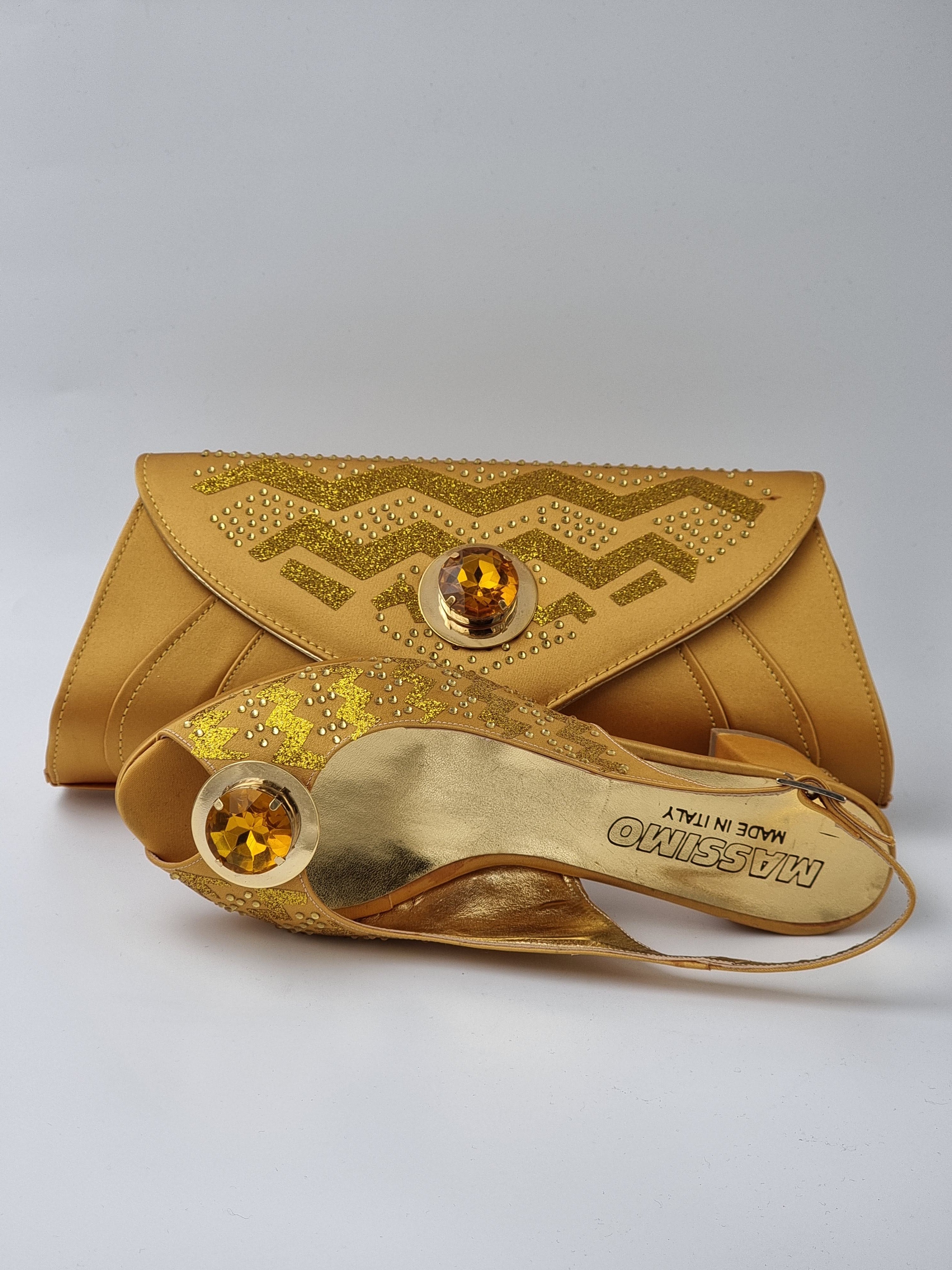 Mustard 'Glittered' Set - Classic Shoes London