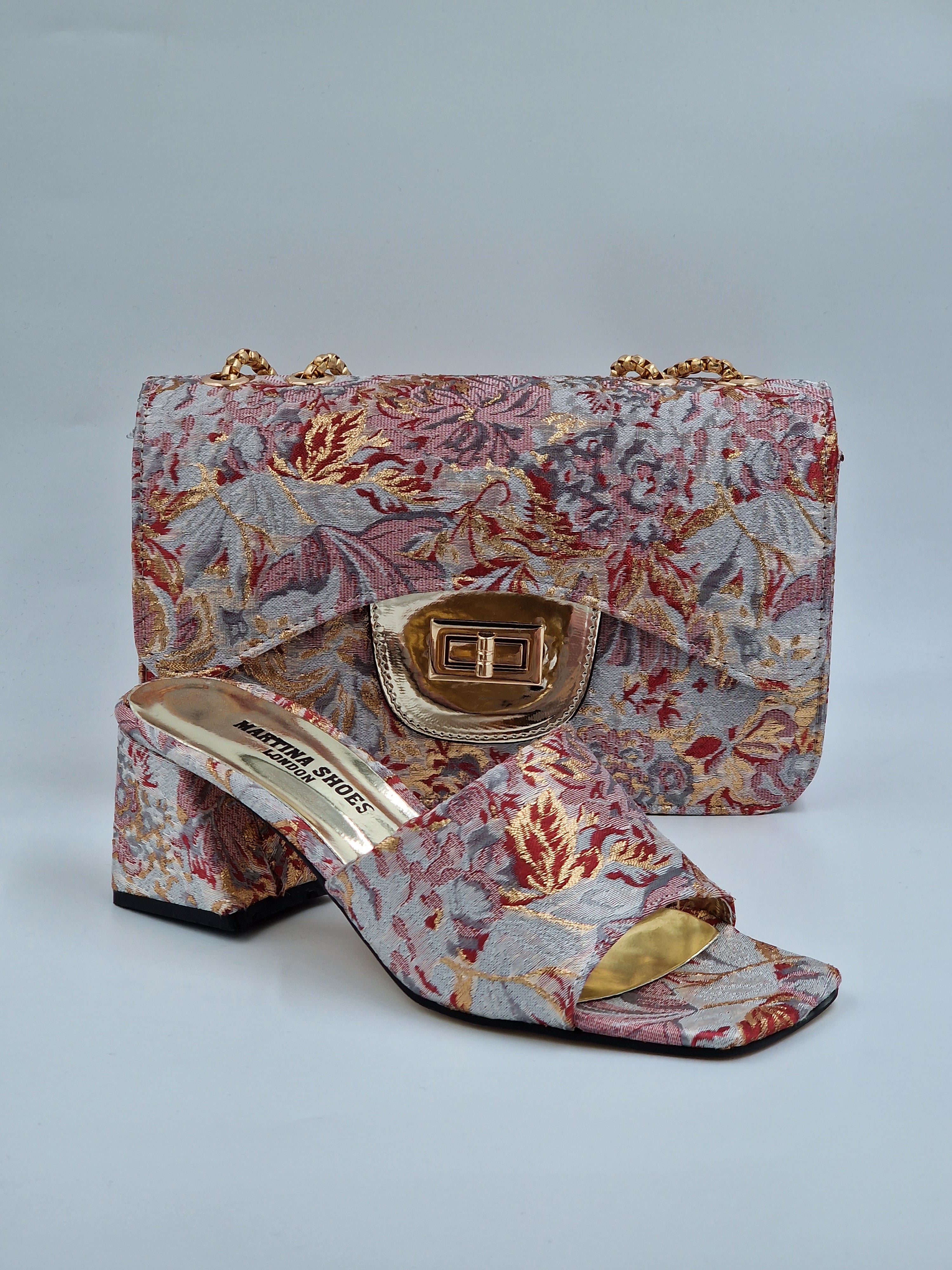 Grey/Wine/Gold 'Spring' Set - Classic Shoes London