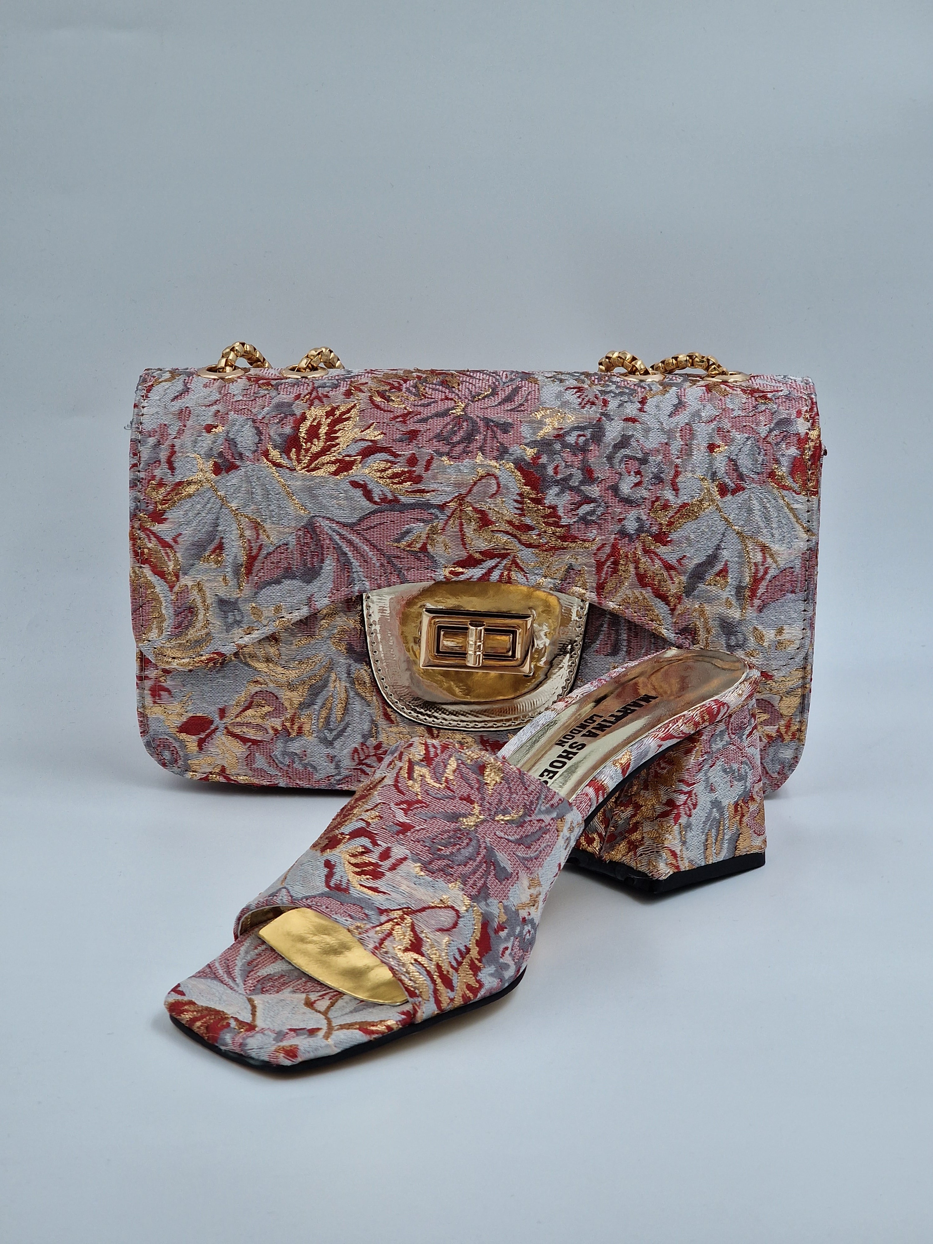 Grey/Wine/Gold 'Spring' Set - Classic Shoes London