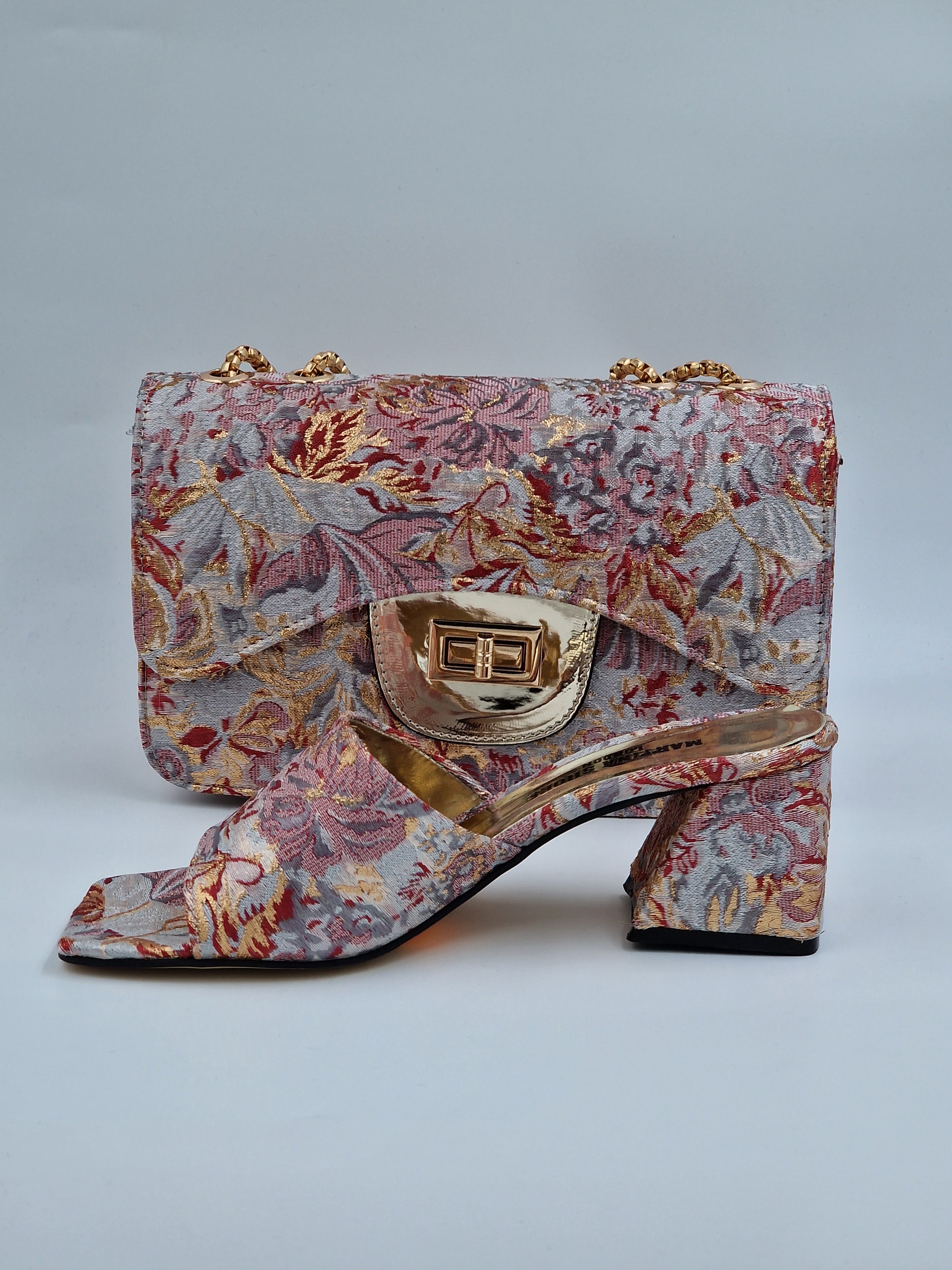 Grey/Wine/Gold 'Spring' Set - Classic Shoes London