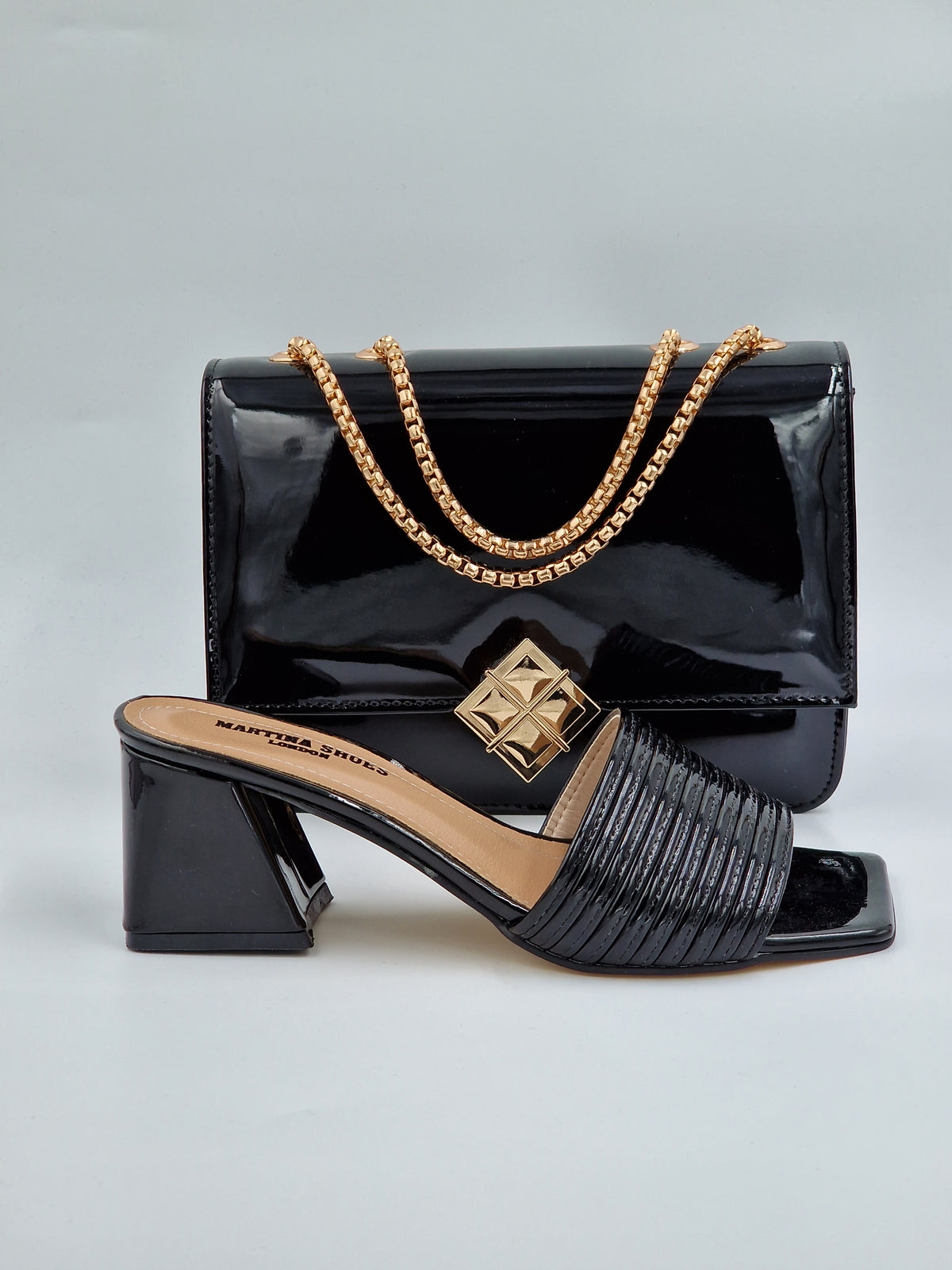 Black 'Pleated' Set - Classic Shoes London