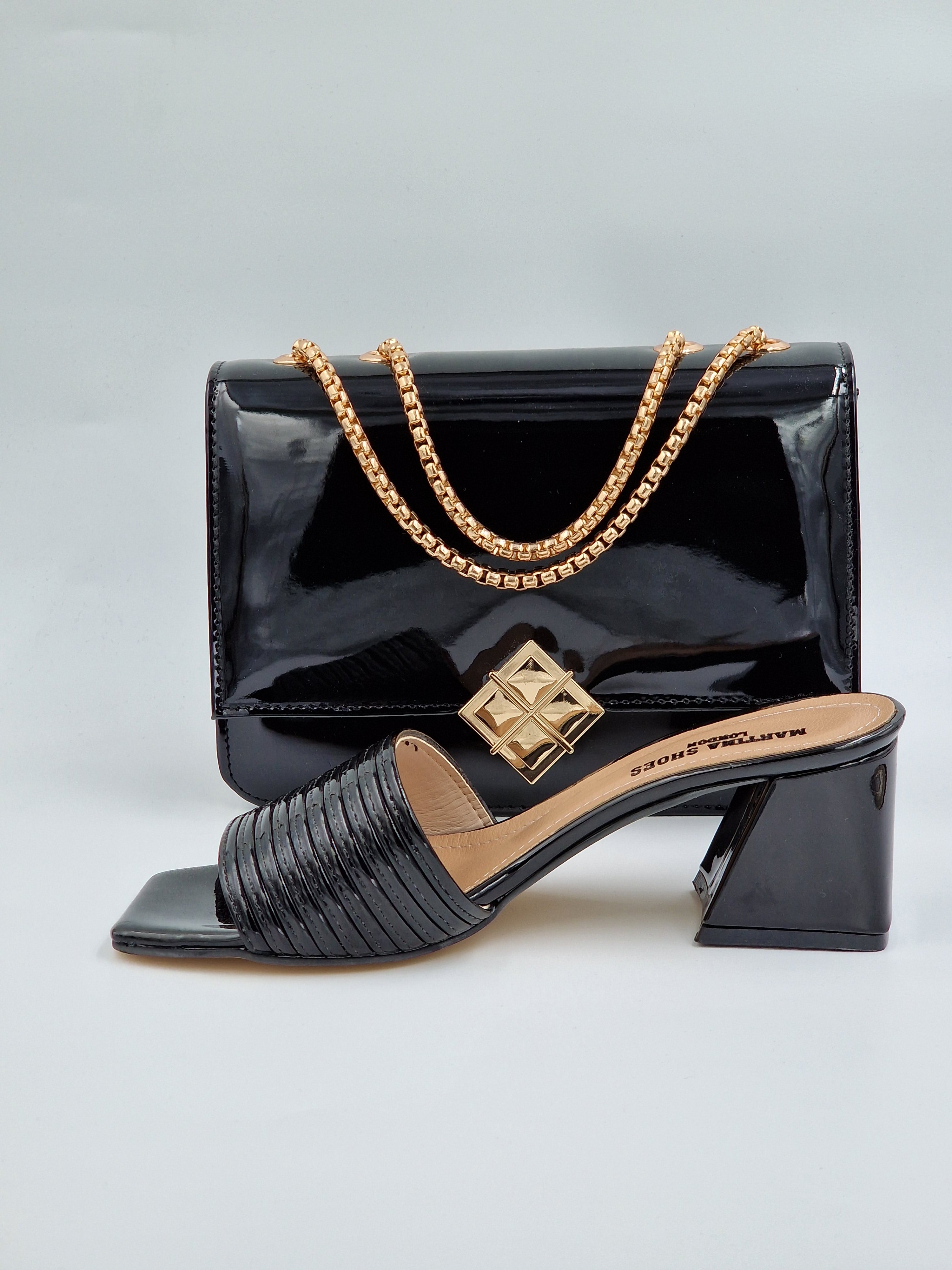 Black 'Pleated' Set - Classic Shoes London