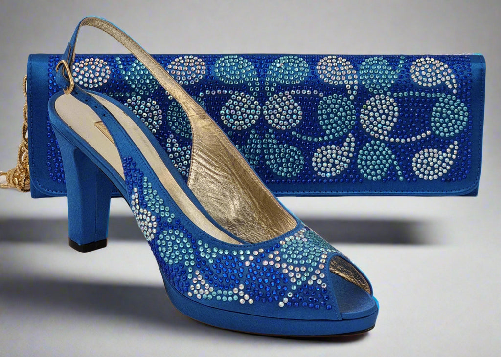 Mara Visone Royal Blue 'Paisley' Set - Classic Shoes London