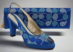 Mara Visone Royal Blue Paisley Set - Italian Shoe and Bag Set - Classic Shoes London