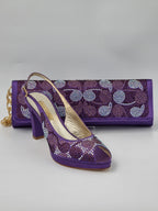Mara Visone Purple Paisley Set - Italian Shoe and Bag Set - Classic Shoes London