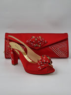 Franco Bellini Red Ornament Set - Italian Shoe and Bag Set - Classic Shoes London