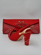 Franco Bellini Red Ornament Set - Italian Shoe and Bag Set - Classic Shoes London