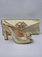 Franco Bellini Gold Ornament Set - Italian Shoe and Bag Set - Classic Shoes London