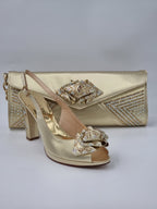 Franco Bellini Gold Ornament Set - Italian Shoe and Bag Set - Classic Shoes London