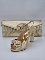 Franco Bellini Gold Ornament Set - Italian Shoe and Bag Set - Classic Shoes London