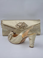 Franco Bellini Gold Ornament Set - Italian Shoe and Bag Set - Classic Shoes London