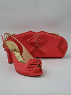 Franco Bellini Coral Ornament Set - Italian Shoe and Bag Set - Classic Shoes London