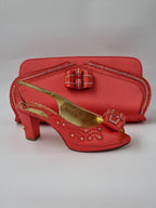 Franco Bellini Coral Knotted Set - Italian Shoe and Bag Set - Classic Shoes London