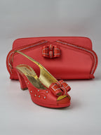 Franco Bellini Coral Knotted Set - Italian Shoe and Bag Set - Classic Shoes London