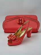 Franco Bellini Coral Knotted Set - Italian Shoe and Bag Set - Classic Shoes London