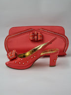 Franco Bellini Coral Knotted Set - Italian Shoe and Bag Set - Classic Shoes London
