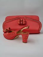 Franco Bellini Coral Knotted Set - Italian Shoe and Bag Set - Classic Shoes London