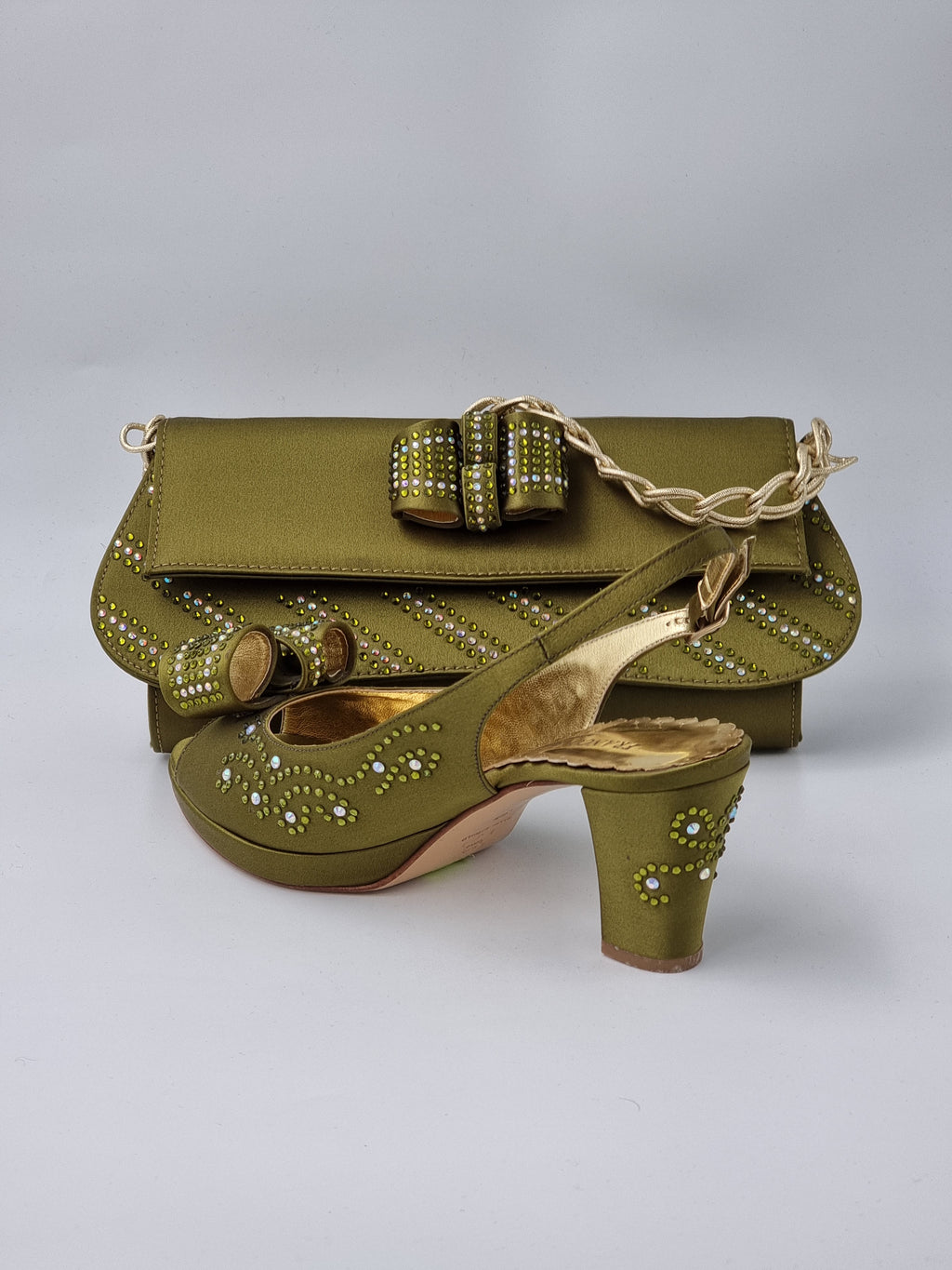 Franco Bellini Olive Green 'Knotted' Set - Classic Shoes London